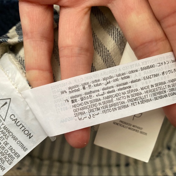 💙 ZARA BLUE IVORY STRIPE DENIM CROP TOP! - Picture 13 of 13